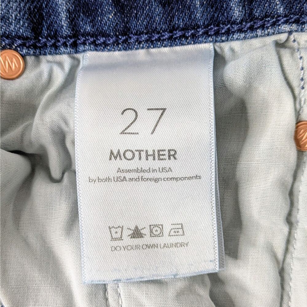 MOTHER Superior Half Pipe Flood 27 Black Blue Two Tone 98% Cotton Premium Denim - Picture 4 of 16